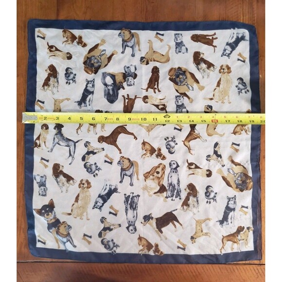 CEJON Scarf w/Dog Print Hound Poodle Bulldog Scotty Spaniel Setter Pointer 20x20 - Picture 2 of 7